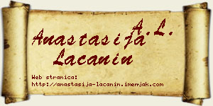 Anastasija Lačanin vizit kartica
